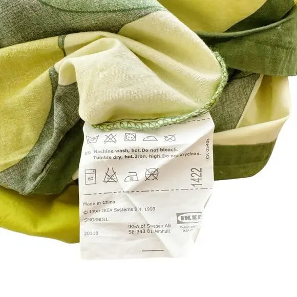 IKEA Smorboll Green Twin Duvet Cover Mid Century Modern Atomic Style